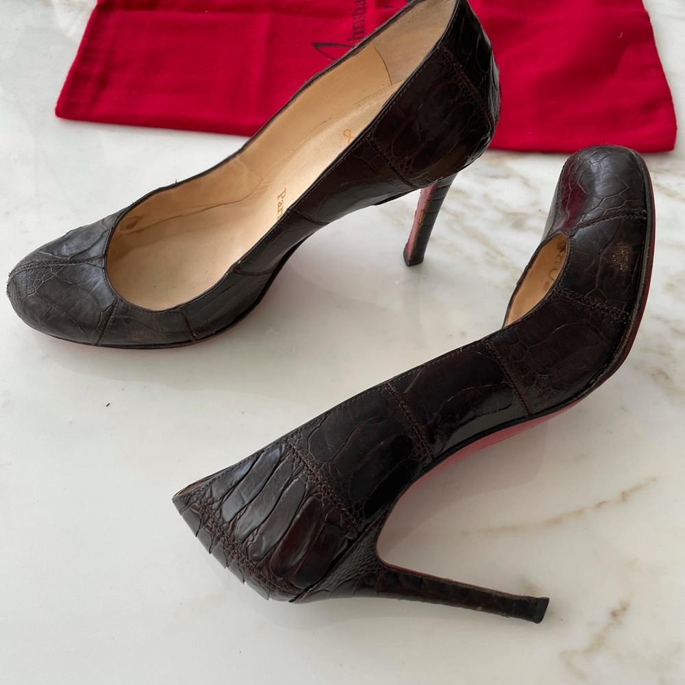 Christian Louboutin Rare Brown Eel Skin Pump